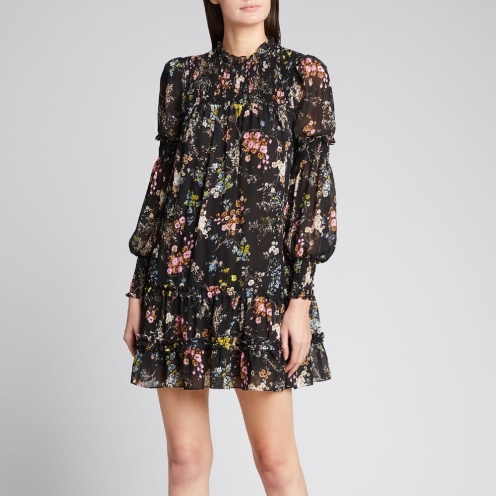 Cing à Sept Stephanie Ruffled Floral Dress New Size 6
